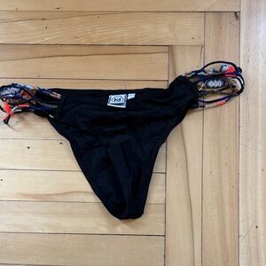 Black Bikini Bottoms with Colorful Side Ties